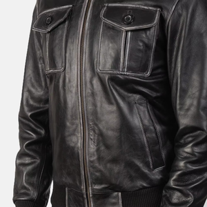 Chaqueta de Cuero de Alta Calidad para Hombre, Chaqueta de Diseñador con Logotipo Personalizado, Chaqueta de Cuero para Hombre, Talla Grande, para Invierno y Otoño, Estilo Béisbol - Product Image 2