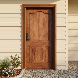 Porte intérieure à panneau arqué en bois grainé, sur mesure, pour chambre et salon - Product Image 5