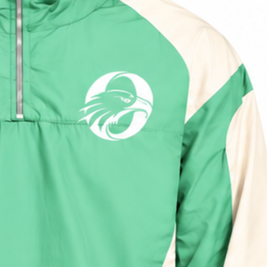 <b>Mens</b> Mint Green Colorblock Windbreaker <b>Hoodie</b> Lightweight Quarter Zip Pullover Outdoor <b>Running</b> Active Casual Jacket - Product Image 5
