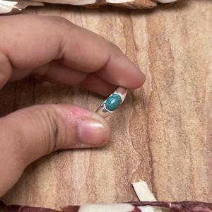 Minimalist <b>Turquoise</b> <b>Ring</b> Brass Finger <b>Ring</b> Women Silver Plated Ethnic Jewelry Dainty Bands <b>Ring</b>[Wholesale/OEM/ODM] - Product Image 2