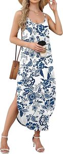 Robe longue décontractée pour femme, robe d'été à bretelles spaghetti, tenue de plage hawaïenne - Product Image 3