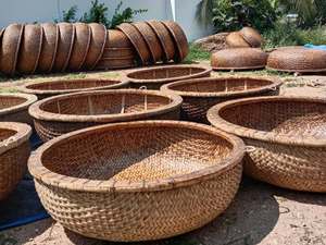 Coracle de Bambú Tejido Estilo Rústico, Decoración Costera, Exhibición de Pesca, Hecho a Mano en Vietnam, Adorno para Hogar, Resort, Eventos Festivos - Product Image 2