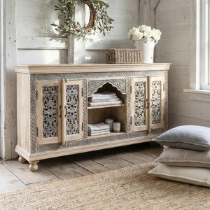 Nuevo Aparador de Estilo Indio para Sala de Estar, Tallado a Mano en Madera Sólida, con Gran Capacidad de Almacenamiento, para Apartamento - Product Image 1