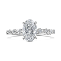 Bague personnalisée en or massif 14K 18K avec diamant ovale de laboratoire certifié IGI CVD HPHT, bijoux fins pour femmes et hommes