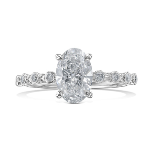 Bague personnalisée en or massif 14K 18K avec diamant ovale de laboratoire certifié IGI CVD HPHT, bijoux fins pour femmes et hommes - Product Image 3