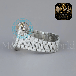 Reloj Cronógrafo de Lujo para Hombre, Edición Limitada Hip Hop, con Incrustaciones Completas de Piedras Moissanite VVS, Movimiento de Cuarzo y Acero Inoxidable - Product Image 2