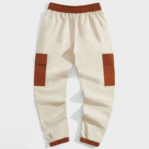 Pantalon cargo léger pour homme, 100 % coton lavé, respirant, taille ajustable, style streetwear décontracté - Product Image 6