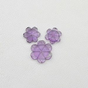 Cabujón tallado de flores de amatista natural de Brasil, amatista de excelente calidad, venta al por mayor, piedras preciosas sueltas talladas a mano de suministro indio - Product Image 5