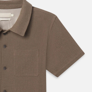 Factory Rate Men Modern Fit Short Sleeve Tee Shirt Button Closure Turn <b>Down</b> Collar Breathable Cotton Casual Outfit Solid Color - Product Image 4