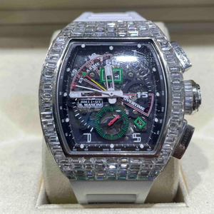 Top Selling Custom Design Round Dial Dual Tone Hip Hop Bust Down Chrono Rubber Strap VVS Lab Grown Outdoor <b>Sports</b> <b>Watch</b> <b>for</b> <b>Men</b> - Product Image 5