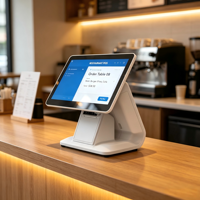 Multifunctionele 15,6 inch HD touchscreen Android kassa met uitbreidbare camera, scanner, NFC en 4G voor cafés, winkels en kassa's.