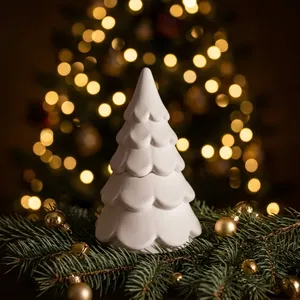 Handmade Collection White Resin Pine Shape Christmas <b>Tree</b> Small Indoor Tabletop Decor Durable Modern Style Eco-Friendly - Product Image 6