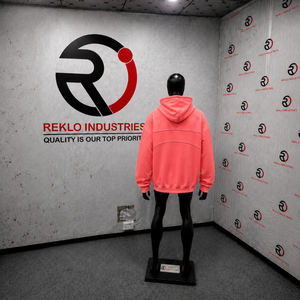 เสื้อฮู้ดดี้โอเวอร์ไซส์สีชมพูคอรัลพรีเมียมสำหรับผู้ชาย ผ้าหนานุ่ม แขนยาวทรงปกติ ผ้าเฟรนช์เทอร์รี่ สีพื้นเรียบง่าย ดีไซน์กระเป๋า รุ่น A - Product Image 4