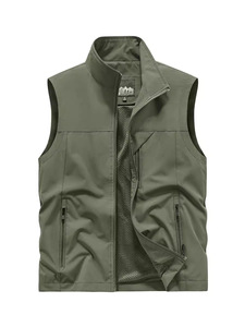 Gilet de travail imperméable, respirant, écologique, anti-UV, séchage rapide, col montant, fermeture éclair, style décontracté pour - Product Image 4