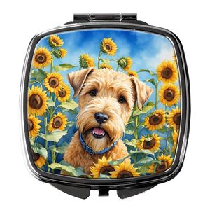 Wheaten Terrier girasoles compacto plegable espejo de maquillaje de mano portátil de viaje regalo decorativo para mujeres y niñas - Product Image 1