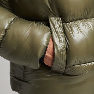 Chaqueta Acolchada de PU Verde Oliva para Hombre con Capucha, Cortavientos, Rellena de Plumón, Cierre de Cremallera, Ropa Casual de Invierno, Chaqueta Estilo Burbuja - Product Image 3
