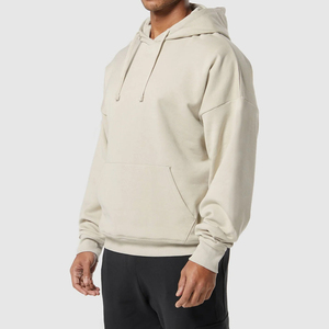 Sweat-shirt à capuche en polaire surdimensionné pour homme, couleur unie, pull décontracté avec poche avant, coupe classique, vêtements d'automne - Product Image 4