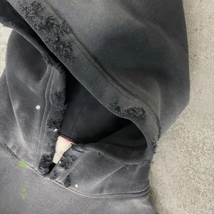 Sweat-shirt personnalisé 100% coton pour homme, style vintage, effet usé, coupe ample, lavage à l'acide. - Product Image 6