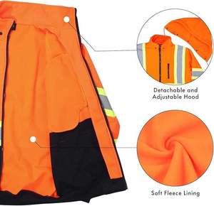 เสื้อกั๊กนิรภัยสีเหลืองสะท้อนแสง ANSI Class 2 EN ISO Class 1 กันน้ำ 100% โพลีเอสเตอร์ ปรับแต่งโลโก้ได้ ชุดทำงาน - Product Image 6