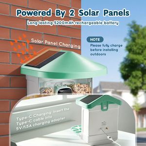Mangiatoia per Uccelli Intelligente a Energia Solare con Identificazione AI HD 2K di Oltre 10.000 Specie, Cattura Automatica e Funzione Impermeabile - Product Image 5