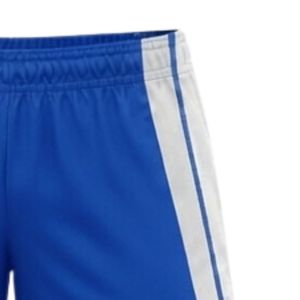 Shorts de netball unisexe bleu roi et blanc sublimés en polyester, coupe athlétique, vêtements de sport pour matchs d'équipe et entraînements - Product Image 4
