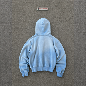 Sudadera con Capucha Azul de Algodón Suave para Hombre, Estilo Urbano Oversize con Detalles Transpirables y Desgastados, Manga Regular, ¡Oferta Francesa! - Product Image 6