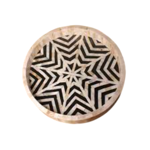 Plateau de service rectangulaire en rotin tressé fait main avec nacre, décoration naturelle pour la maison, plateau de table basse, cadeau unique, cuisine - Product Image 3