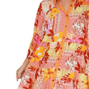 Vestido largo informal con estampado floral para mujer, estilo línea A, para vacaciones - Product Image 4