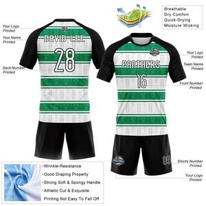 Ensemble d'uniformes de volley-ball personnalisés vert, blanc, noir, imprimés, tenue d'équipe à manches courtes, kit sportif, ensemble de shorts de volley-ball anti-transpiration - Product Image 3