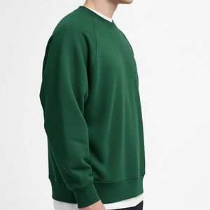 High Quality 100% Cotton Winter Streetwear Solid Color Oversized Pullover Sweatshirt Men's Custom Embroidered <b>Applique</b> Printed - Product Image 3