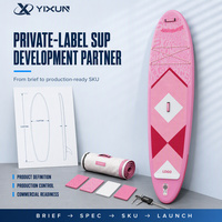 Planche de paddle gonflable personnalisable à marque privée, avec impression intégrale Drop Stitch, pont antidérapant renforcé, pour femmes