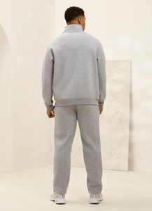 Sudadera con media cremallera para hombre, sin capucha, de color liso, oversize, con logotipo personalizado, al por mayor - Product Image 6