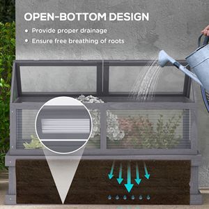 Serre traditionnelle en bois écologique avec couvercle en polycarbonate pour la protection des semis dans le jardin - Product Image 5