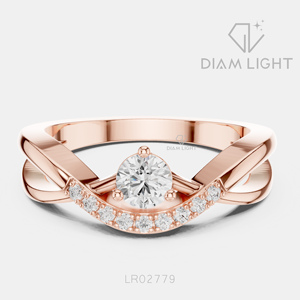 Bague de fiançailles en or blanc 14 carats avec diamant de laboratoire certifié IGI 0,25 carat, couleur F+, clarté VS+, pour femme, cadeau de mariage - Product Image 3