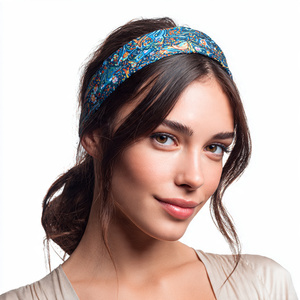 Ponytail Non-slip Jersey Knit Workout <b>Headband</b> Printed <b>Headband</b> Pony Scrunchy Function Animal Print Stretch <b>Headband</b> Ponytail - Product Image 2