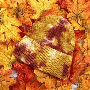 Custom Design Keep Warm Tie-dye 100% Cotton Bows & Camouflage Two-Tone Beanie for Winter Men Women <b>Beach</b> - Product Image 6