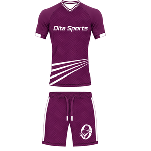 Purple Football Jersey <b>Shorts</b> Set Lightweight Athletic Sports Uniform Training Wear Team Apparel Match Clothing - Product Image 2