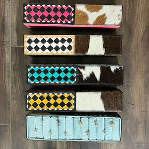 ถาดโชว์แหวนลายตารางหมากรุกเครื่องมือสำหรับจัดเก็บเครื่องประดับที่เก็บเครื่องประดับและจัดแสดงแบบหลายช่องสำหรับใส่แหวนและต่างหู - Product Image 5