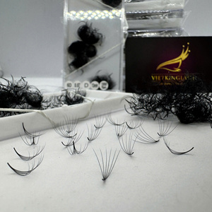 Extensiones de Pestañas de Volumen Preformadas 6D 0.07 13mm, PBT Coreano, Color Negro Mate, Curvatura CC, Ultra Rápidas - Product Image 2