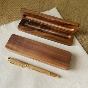 Best Quality Custom Wooden Pen <b>Box</b> Wood Ballpoint Pen Gift Packing Pen Case and Wood Pen Holder Customer Logo For Sale - Product Image 3