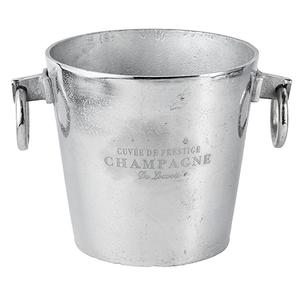 Grand seau à glace en fonte d'aluminium avec logo personnalisé Accepter 2023 Bonne vente Refroidisseur de vin en métal aluminium couleur argentée - Product Image 2