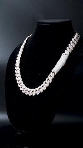 18mm Lab Grown Diamond Infinity Link Chain Cut 72ct Rhodium Plated 925 Sterling Silver 2 Row Iced Unisex <b>Necklace</b> VVS1 Diamond - Product Image 5