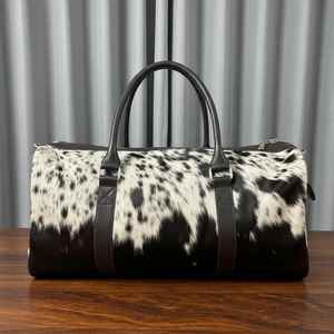 Sac de voyage en cuir véritable, style vintage, fermeture éclair, portable, léger, fait main, grande capacité, unisexe, bagage à main - Product Image 5