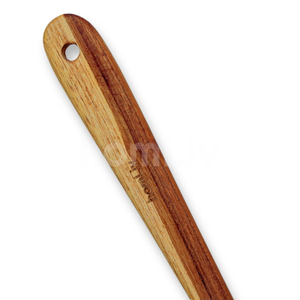 Espátula Cóncava de Madera de Teca Ecológica y Natural OEM, Segura para Alimentos, Sin Pintura ni Barniz, Halal, Cucharón de Madera Personalizado - Product Image 3