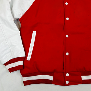 Veste universitaire en laine et cuir personnalisée avec logo, broderie chenille, veste de baseball vintage, modèle vierge OEM en laine pour homme - Product Image 2