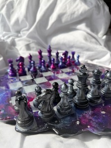 Top Selling Premium Quality Handmade Square Purple Agate Decorative Chess Set <b>Box</b> Gifted for Kids Women Adults <b>Gaming</b> - Product Image 1