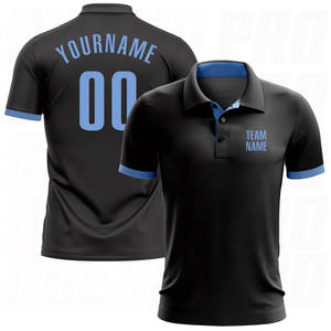Chemises polo de golf personnalisées en polyester imprimé pour hommes, grande taille, de haute qualité et bon marché, noir, bleu clair, chemises polo de golf performantes - Product Image 1