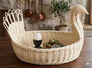 Panier en rotin artisanal SWAN - Product Image 4