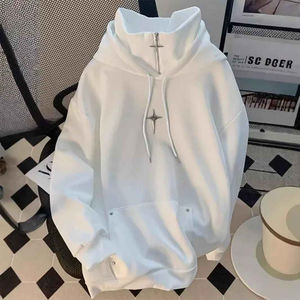 Sudadera con capucha extragrande para hombre, 100% algodón, 360 g/m², estilo casual urbano, teñido liso, personalizable, de la mejor calidad con precio razonable para el invierno - Product Image 2