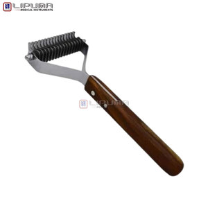 Rastrillo Desenredante Medic Instrument con 16 Cuchillas para Perros y Gatos, Peine de 7.5 Pulgadas para Aseo de Mascotas con Mango de Madera para Pelajes Gruesos - Product Image 5